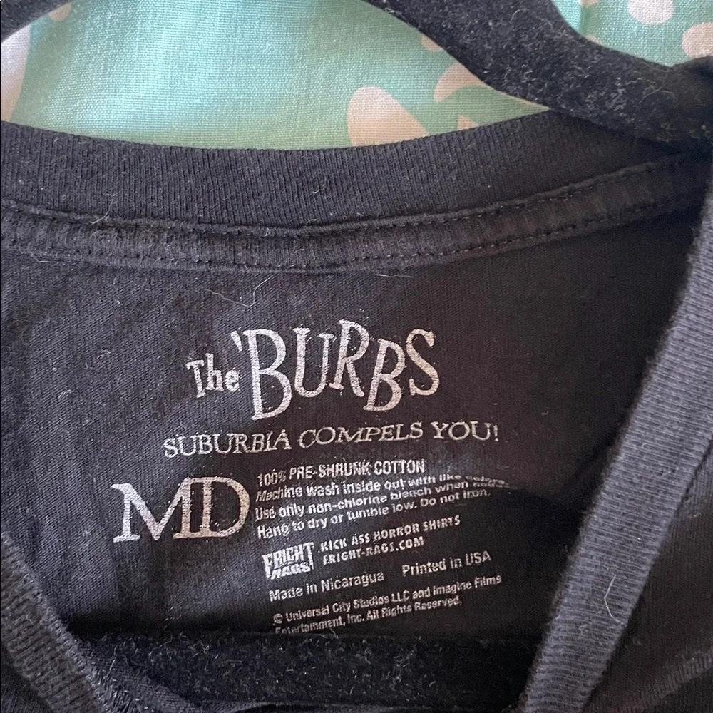 Fright Rags T-Shirt with Purple 'The 'Burbs' Graphic - Picture 2 of 2